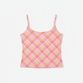 Pink checkered cami top flat lay product shot