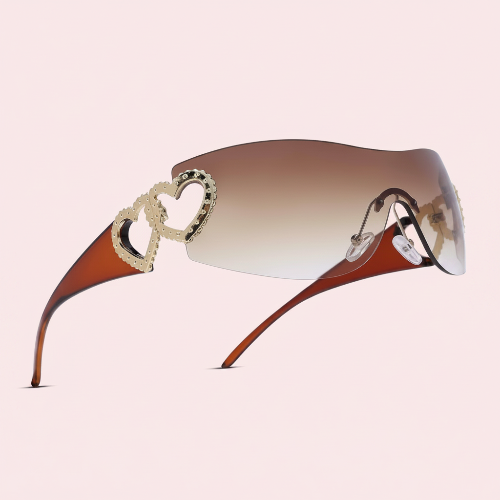 Sunglasses on plain pink backdrop
