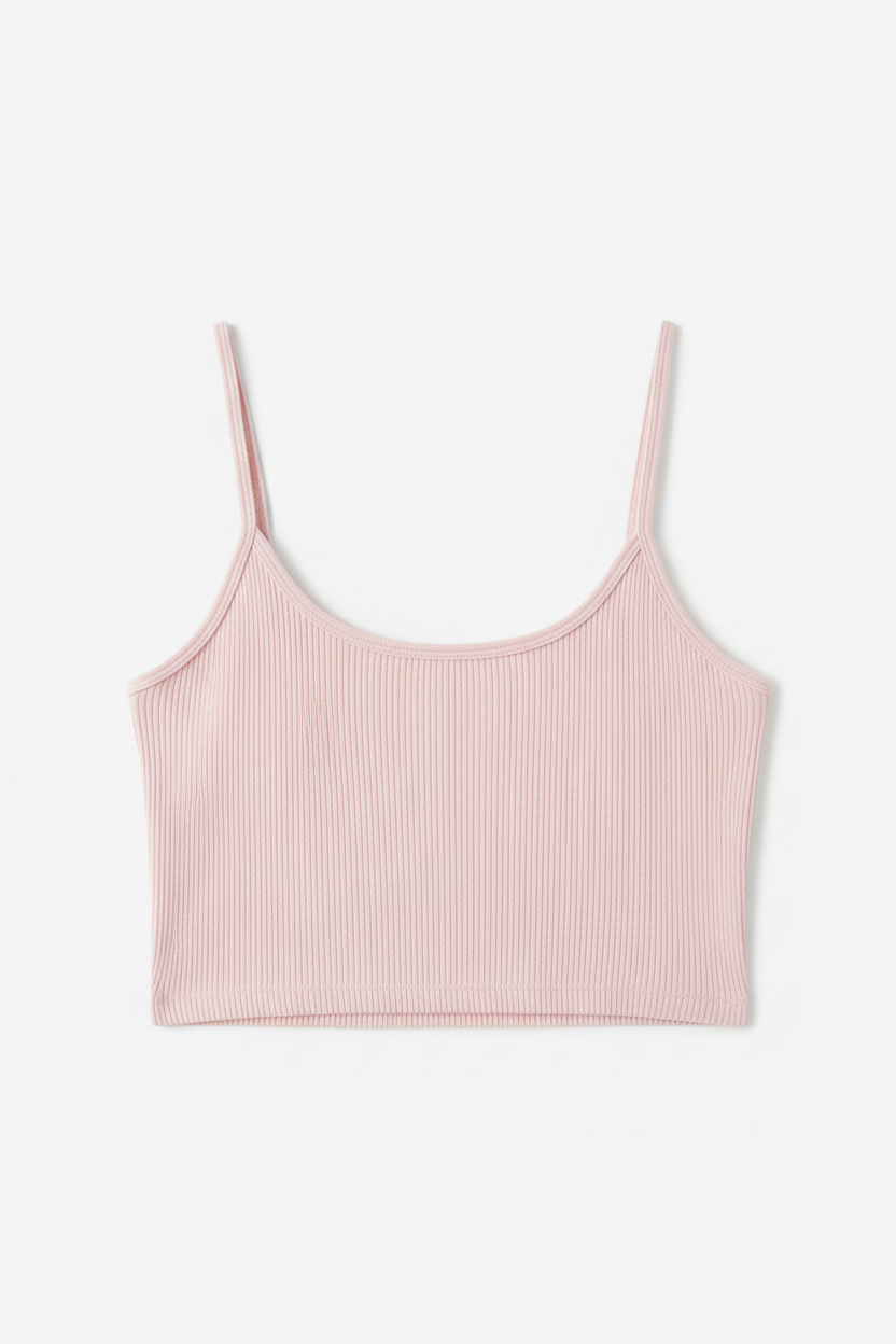 Light pink ribbed cropped tank